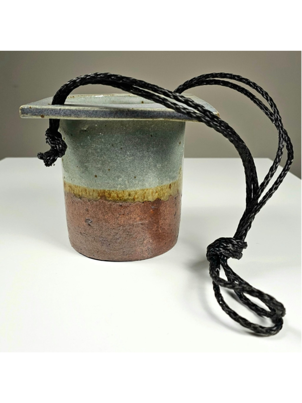 Vintage Studio Art Pottery Hanging Planter - Mid-Century Earthy Stoneware